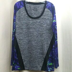 Women's Gray and Purple Long Sleeve Top XL Huntsworth
